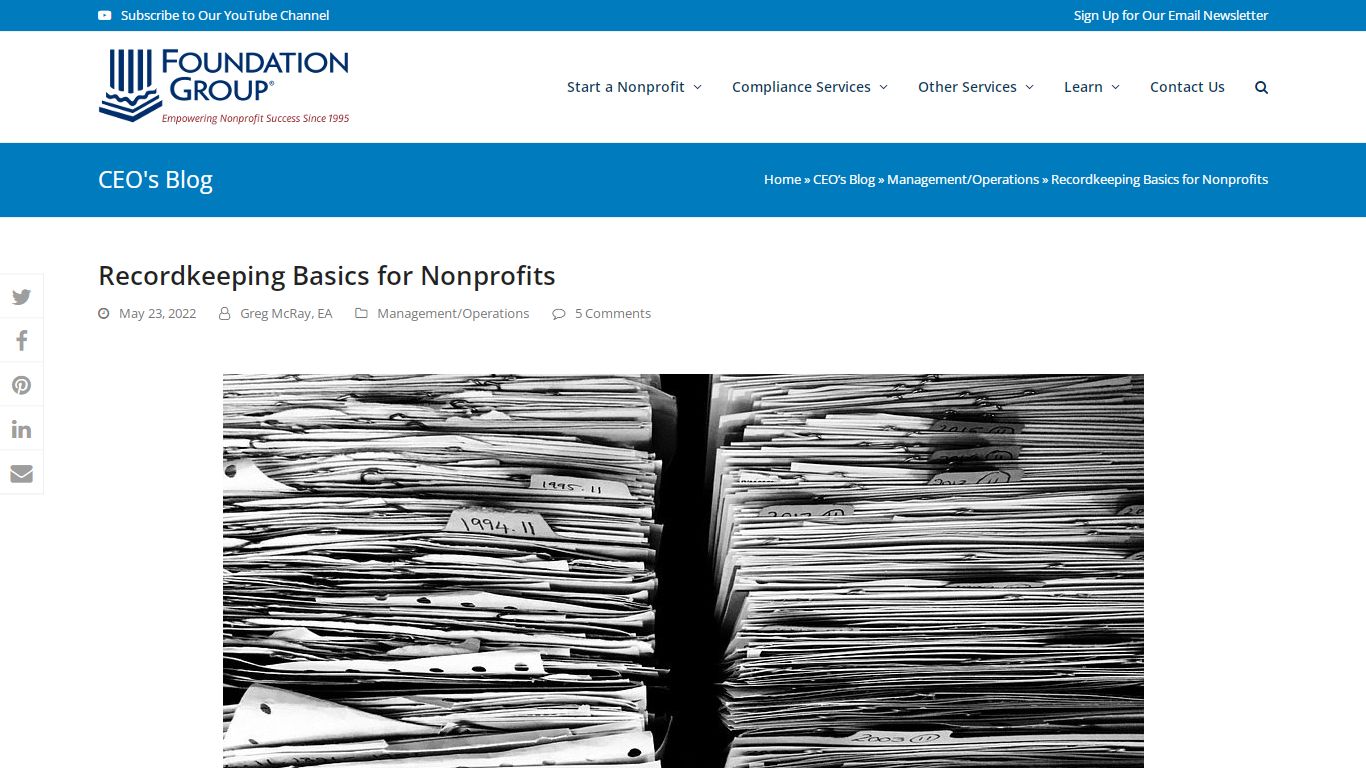 Recordkeeping Basics for Nonprofits - Foundation Group®