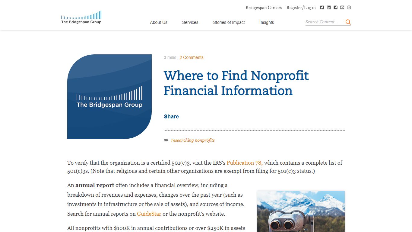 Where to Find Nonprofit Financial Information | Bridgespan